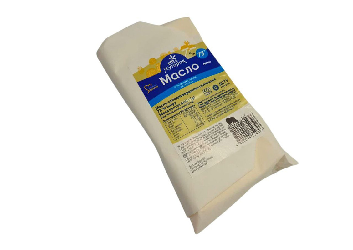 Масло солодковершкове селянське 73% ТМ Хуторок